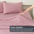 thumbnail image 6 of Red Gingham Queen Sheet Set, Soft Brushed Microfiber Red Plaid Queen Bed Sheets, 4-Pieces Red Checked Sheet Set with Deep Pocket, 6 of 7