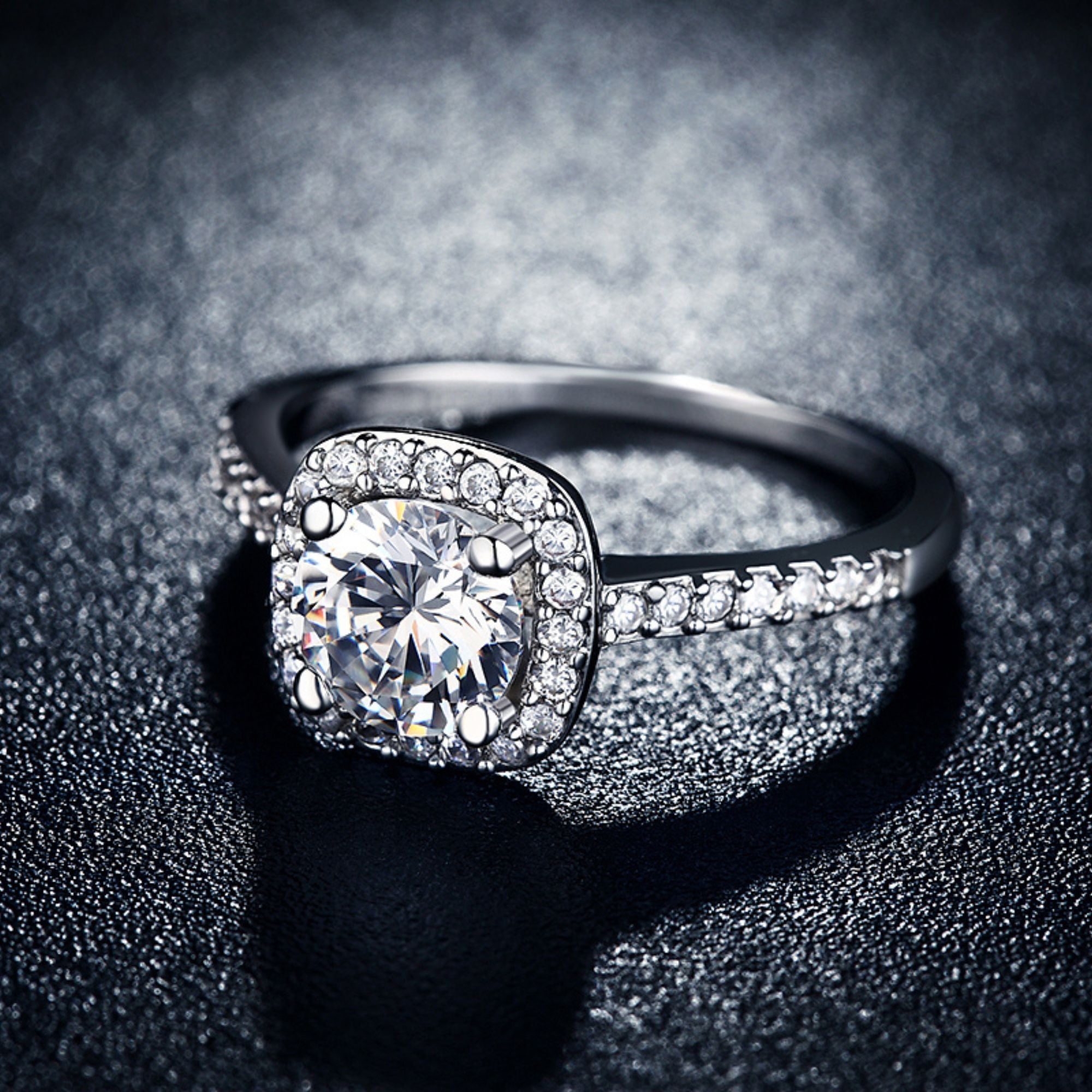 Renee Halo Engagement Ring Cz Women Gold Plated Ginger Lyne Collection