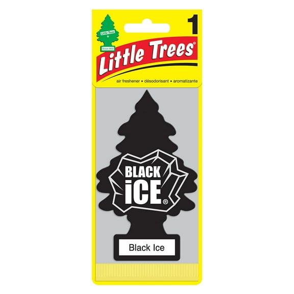 Little Trees Black Ice Hanging Tree Air Freshener for Car and Home - Singles 10 pack
