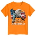 thumbnail image 4 of CAICJ98 250 Anniversary USA Shirt Toddler Boy Girl 4th of July Shirt USA Flag Embroidery Short Sleeve T-Shirts Kids Patriotic Tee Tops (Orange,13-14 Years), 4 of 4