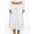 thumbnail image 4 of Fold Over Gaucho Pants for Women Foldover Solid Flowy Capri Pants Y2k Wide Leg Yoga Culottes, 4 of 6
