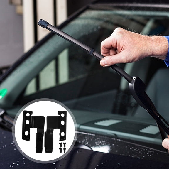 Supvox Universal Wiper Adapter Mounting Kit for Car Use Metal Durable Easy Installation Black 2 Pcs