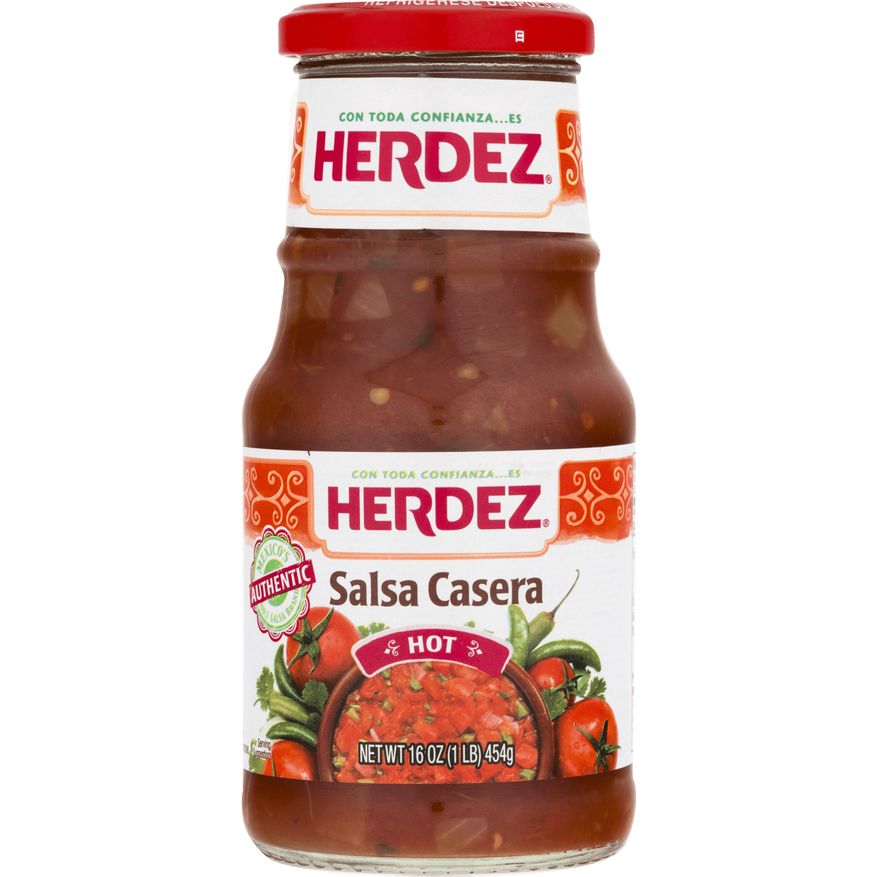 Herdez Casera Hot Salsa, 16 Oz