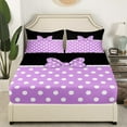 thumbnail image 3 of Erosebridal Polka Dot King Sheet Sets, Kawaii Bowknot Bedding King Size, Princess Style Decor 4-Piece, 3 of 7