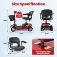 thumbnail image 3 of SACVON 4 Wheel Mobility Scooter for Seniors, 330 lbs Heavy Duty Electric Powered Scooter with 15 Miles Long Range, Swivel Seat & Removable Basket for Travel and Grocery Shopping, Red, 3 of 10