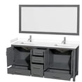 thumbnail image 2 of Wyndham Collection Sheffield 72" Solid Wood Double Bathroom Vanity in Dark Gray, 2 of 4