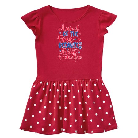 

Inktastic Memorial Day Land of The Free Because Of My Great Grandpa Gift Baby Girl Dress