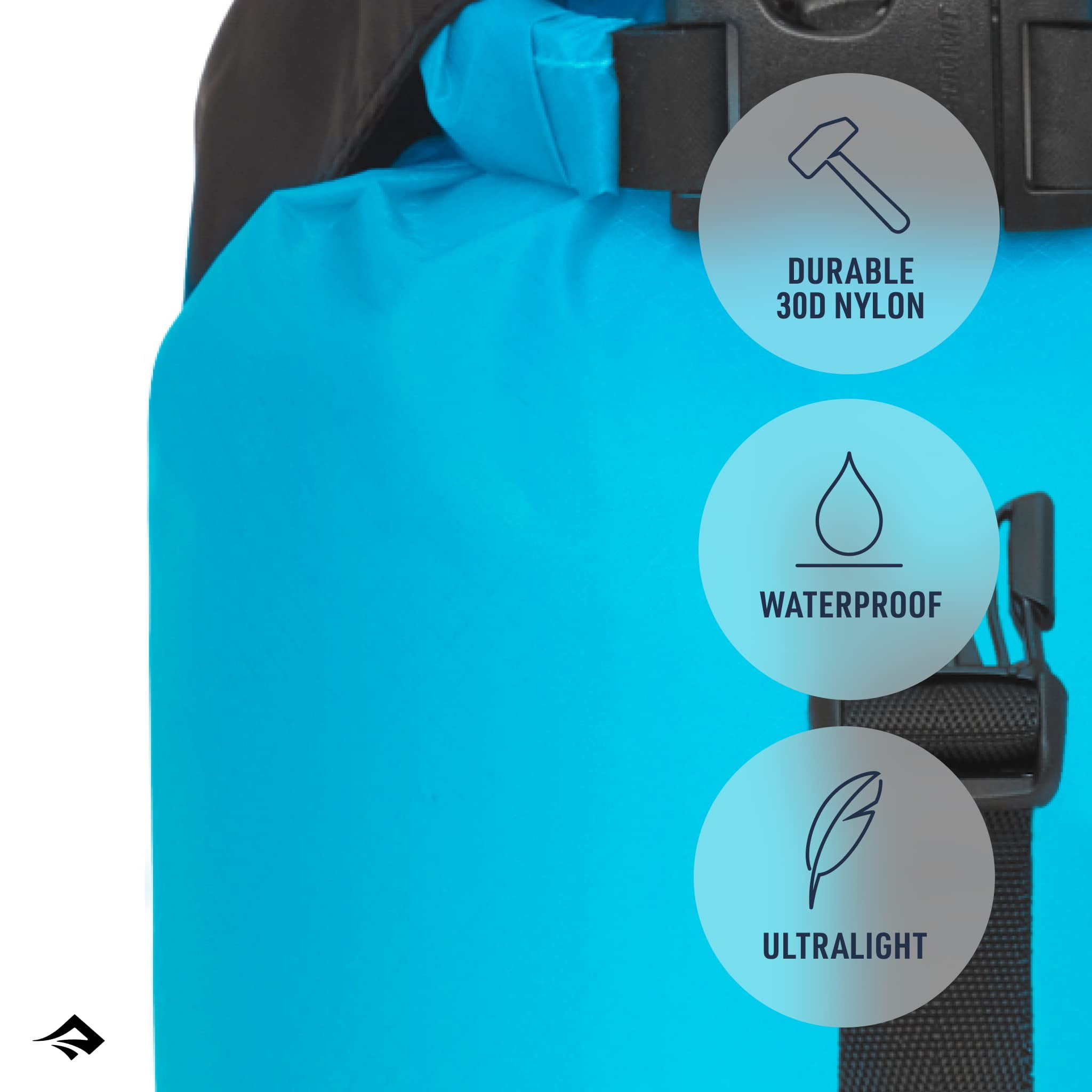 Sea to Summit eVac Ultra-Lightweight Compression Dry Bag, Waterproof Dry Storage, 20 Liter, Atoll Blue