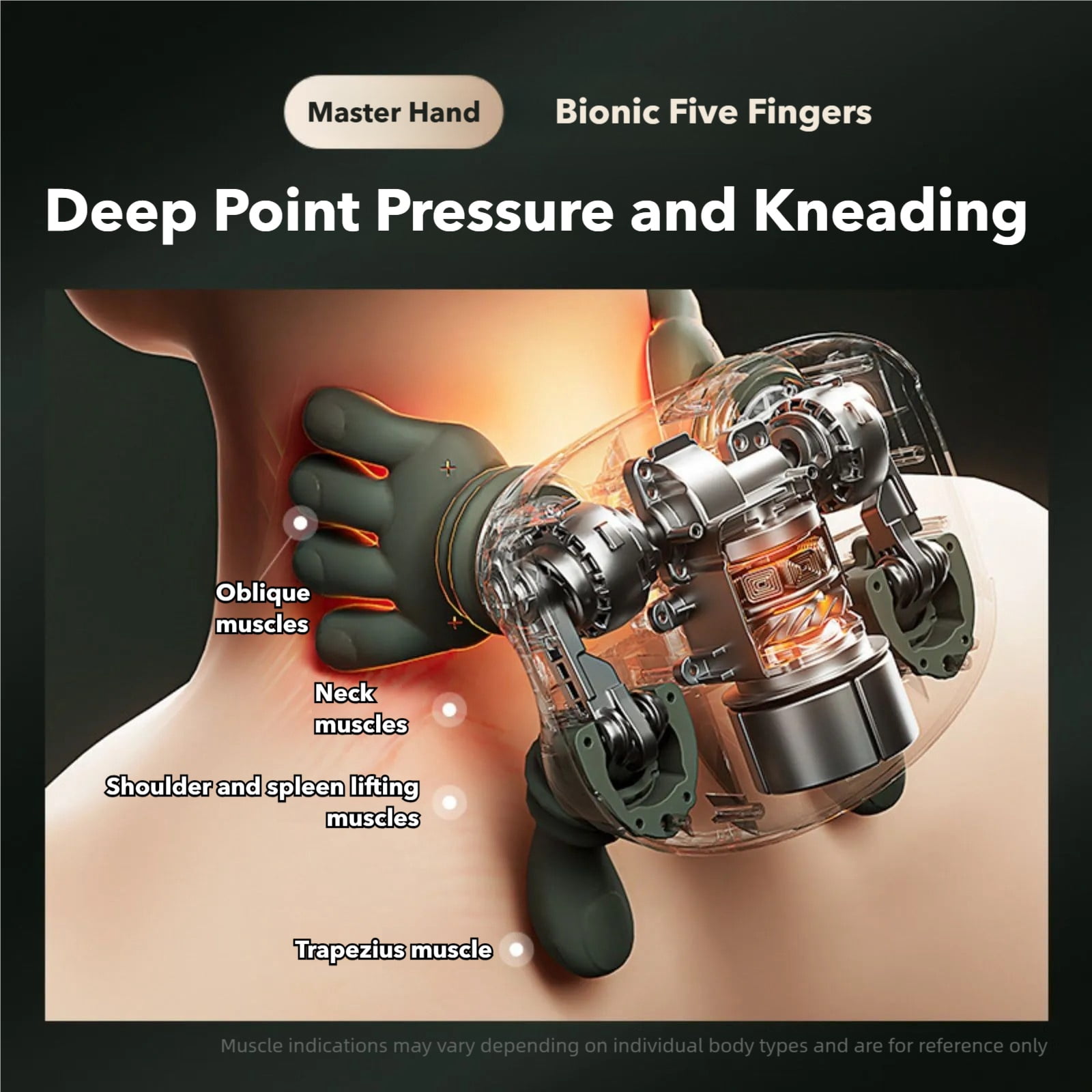 Deepease Massager, Neck and Back with Heat, Cordless Deep Tissue Shiatsu Shoulder Massager, Hands-Free Ergonomic Design, 3 Speeds, Portable Rechargeable for Home, Office & Travel