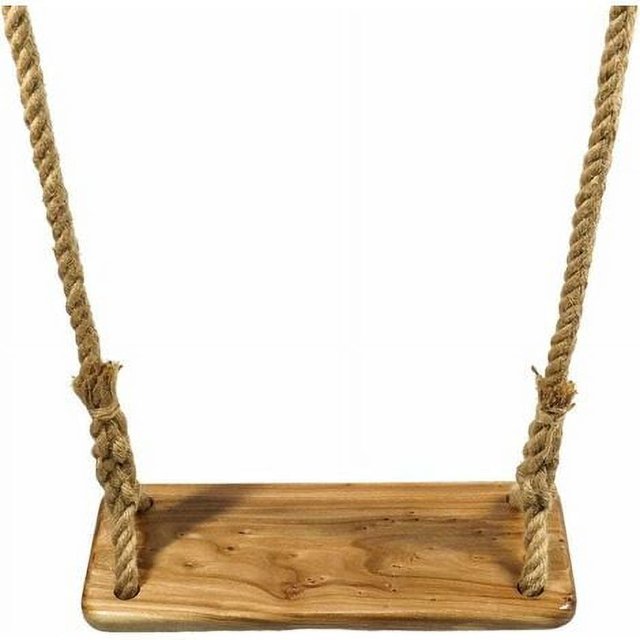 Columpio de Madera Columpio de Madera con Cuerda de Yute Duradera Columpio de árbol de Madera para niños Adolescentes Adultos V7110C con Cinturones de conexión UNOIU