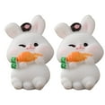 thumbnail image 2 of 2Pcs Rabbit Statue - Creative Adorable Garden Decor - Photo Props - Mini Funny Vivid Poses Bunny Figurine - Home Decoration, 2 of 8