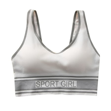Quinlirra Sport Bras for Women Clearance 1 Bra for Women Girls V Neck Cami Vest Padded Seamless Bralette Straps Sleeping Bras Push Up Tank Tops Underwear