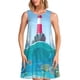 thumbnail image 1 of Fotbe Lighthouse Sea Port Vestido de Verano sin Mangas para Mujer – Vestido Midi Línea A, Estilo Camiseta Floral, Vestido Playero Casual y Fluido, 1 of 7