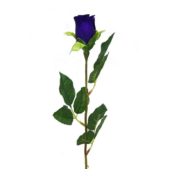 Violet Amethyst Rose Bud 24in Artificial Polysilk Faux Fake Flower Long Stem for Craft Home Garden Outdoor Bouquet Arrangement Ceremony Wedding Arch Floral Wall Aisle Decor (Purple, Set of 2 Dozen)