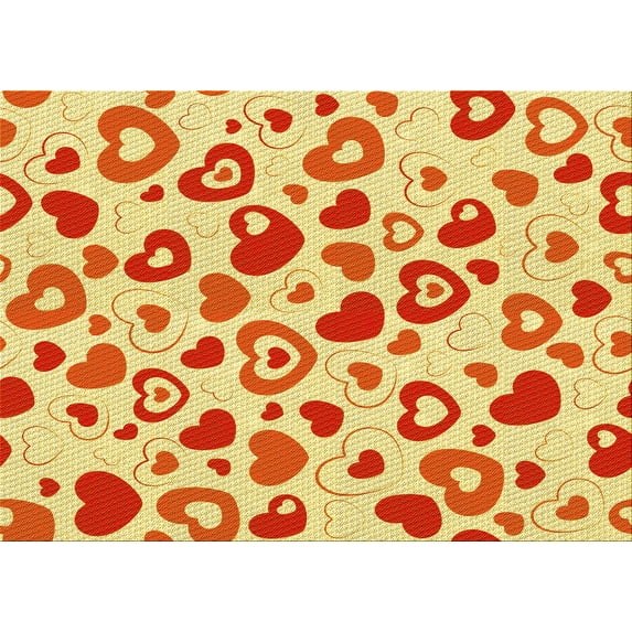 Ahgly Company Indoor Rectangle Patterned Orange Red Orange Area Rugs, 6' x 9'