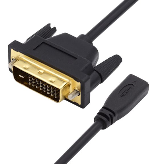 JSER DVI 24 1 Male to Micro HDMI 1.4 Type-D 4K Female Extension Cable for Computer HDTV Graphics Card UHD