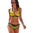 thumbnail image 4 of HPINK-T Jamaica Flag Bikini Swimsuit Set Backless Tummy Control Bikini Beach Female, 4 of 16