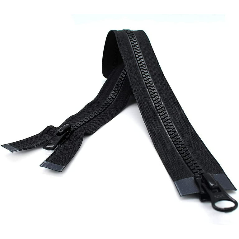 Black Open Ended YKK Plastic Zips Nylon Slider Teeth Zipper for Jacket  Clothing