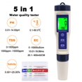 thumbnail image 5 of 5 In 1 Digital Water Quality Monitor Tester Tds/ec/ph/salinity/temperature Meter For Swimming Pool Drinking Water Aquarium 9909 is without backlit, 5 of 5