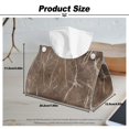 thumbnail image 7 of COEQINE PU Leather Tissue Box Cover Tissue Container Rectangular Table Dryer Sheet Dispenser 7.95"X4.92"X4.52" for Vanity Countertop Nightstand Dining Table, Brown Marble, 7 of 7