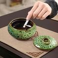 thumbnail image 6 of Nordic Ceramic Ashtray with Lid - Modern Windproof Cigarette Tray Clearance - Goohae, 6 of 7