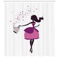 thumbnail image 3 of Ambesonne Cartoon Shower Curtain, Girl Butterfly Cage, 69"Wx75"L, Dark Magenta Dark Brown, 3 of 3