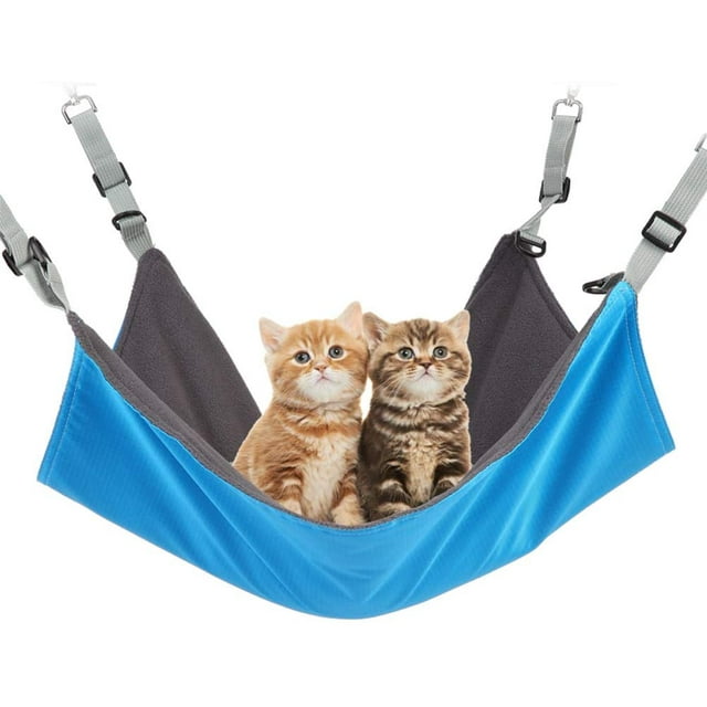 Hanging Cat Hammock, Pet Hammock for Cage, Adjustable Cat Bed Two Sides Comfortable/Waterproof Resting Sleepy Pad for Cats Small Dogs Rabbits or Other Small Animals
