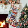thumbnail image 1 of Sagwa la Gatita Siamesa China Tema: Calcetines de Navidad, fino lino blanco para colgar en escaleras y chimenea, decoración navideña para el hogar, regalo de Navidad. 45cm × 32cm, 1 of 5