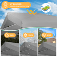 thumbnail image 4 of Hoteel 10x10 Carport Canopy Tent with 1 Sidewall, 3 Adjustable Height Portable Garage, Instant Outdoor Carports with 8 Stakes, 4 Sandbags & Ropes for Motorcycle, Garden Tool, Commercial, Gray, 4 of 10