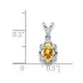 thumbnail image 4 of 925 Sterling Silver Rhodium-plated Citrine & Diam. Pendant; for Adults and Teens; for Women and Men, 4 of 4