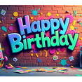 thumbnail image 4 of Happy Birthday Banner Background Colorful Backdrop Wall Party Decorations Festive Event Supplies Celebration Graffiti Photography Props, 4 of 4
