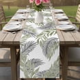 thumbnail image 4 of Sage Green Leaves Table Runner 120 Inches, Willow Leaf Country Botanical Branches Bed Runner Dresser Scarves Tabletop for Indoor Outdoor Parties/Ceremony/Banquet, 13"x 120", 4 of 9