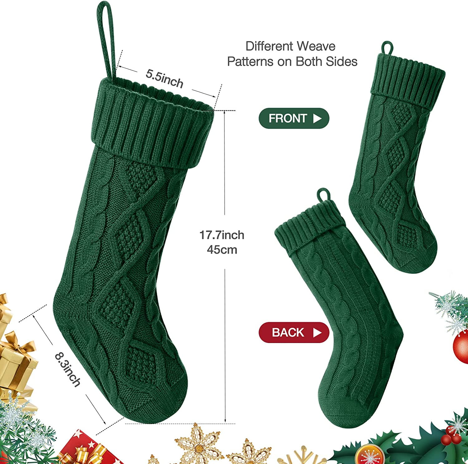 Ayieyill 6-Piece Large Knitted Christmas Stockings photo 5