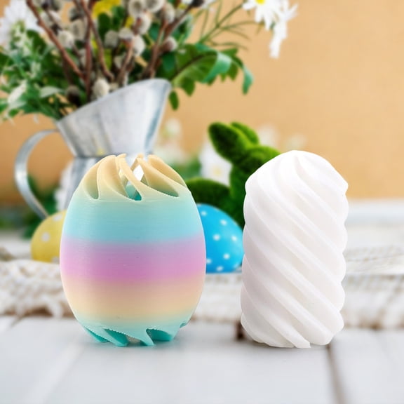 Sruoe 3D Printed Spiral Egg Fidget Toy, Easter Eggs, Easter Toy Egg Relax Anxiety Toy for Kids, Easter Basket Stuffer Filler, Easter Gift, Classroom Prize, Easter Party Favors