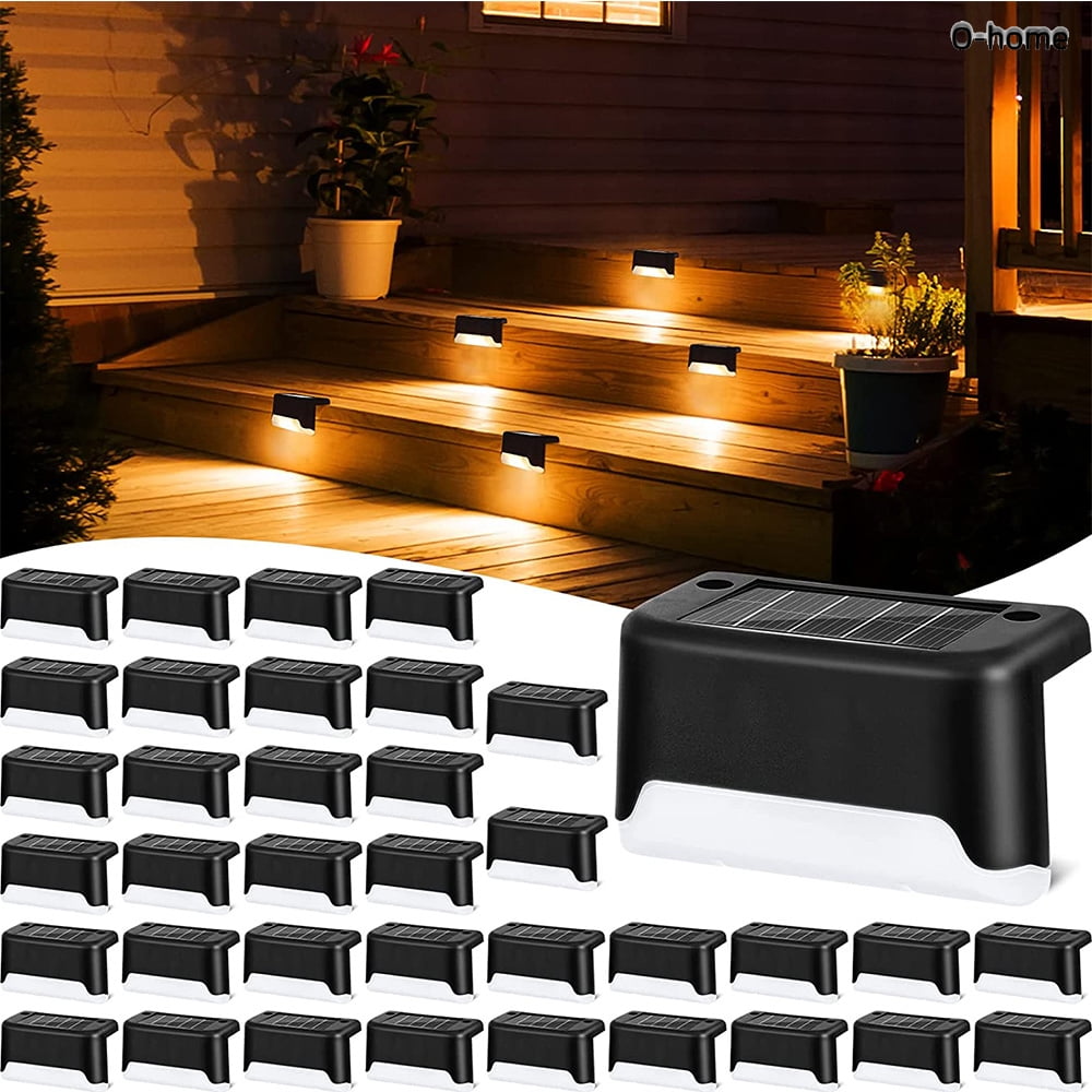 36 Pack Black and White Solar LED Deck Lights