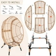 thumbnail image 6 of RADIATA Set of 2 Wicker Double Egg Chair with Ottomans, All-Weather PE Rattan Patio Stationary Chair with Thick Cushions, 420lbs Capacity, Beige, 6 of 11