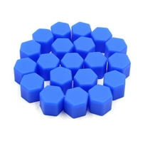 Unique Bargains 20pcs 17mm Rubber Car Wheel Tire Tyre Nut Screw Cover Caps Hub Protector Blue