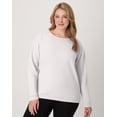 thumbnail image 5 of Hanes EcoSmart Women's Fleece Sweatshirt, V-Notch White 2XL, 5 of 6