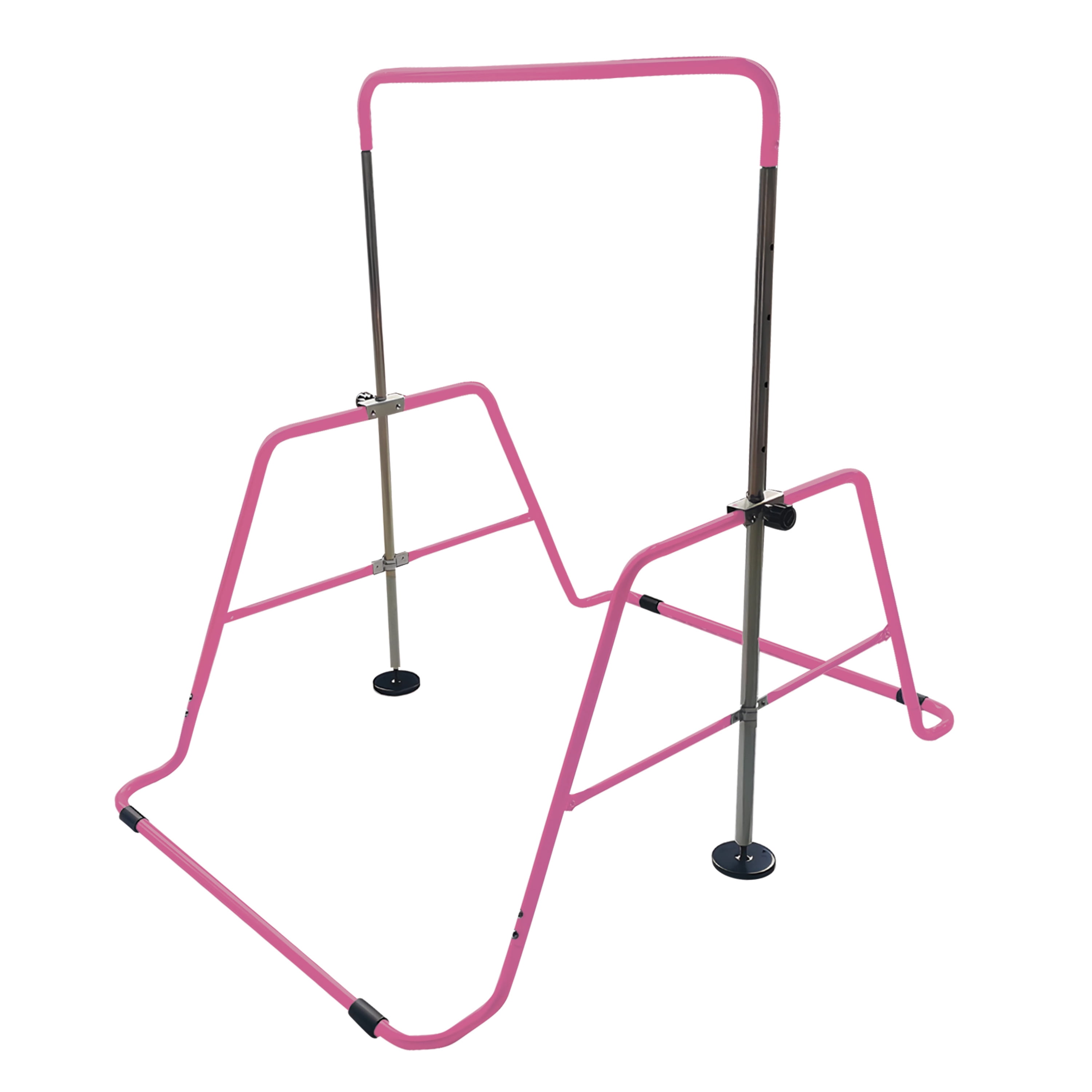 CAP Adjustable Height Horizontal Gymnastics Bar for Kids, Pink and CAP Barbell Gymnastics Balance Mat 10' x 4' x 2" thick, Pink