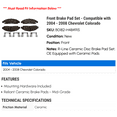 thumbnail image 2 of Front Brake Pad Set - Compatible with 2004 - 2008 Chevy Colorado 2005 2006 2007, 2 of 2