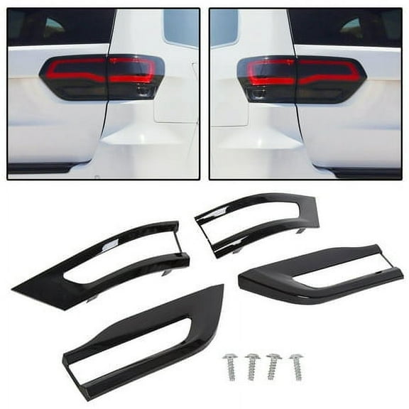 Kojem Tail Light Lamp Cover Trim Bezel Kit  for 2014 2015 2016 2017 2018 2019 2020 Jeep Grand Cherokee Glossy Black Replaces 68220970AA 68220968AA 68219812AA 68219813AA
