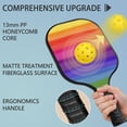 thumbnail image 2 of Pickleball Paddles Set Of 2, Fiberglass Surface, Vibrant Rainbow Print, 4 Balls & Bag, 2 of 5