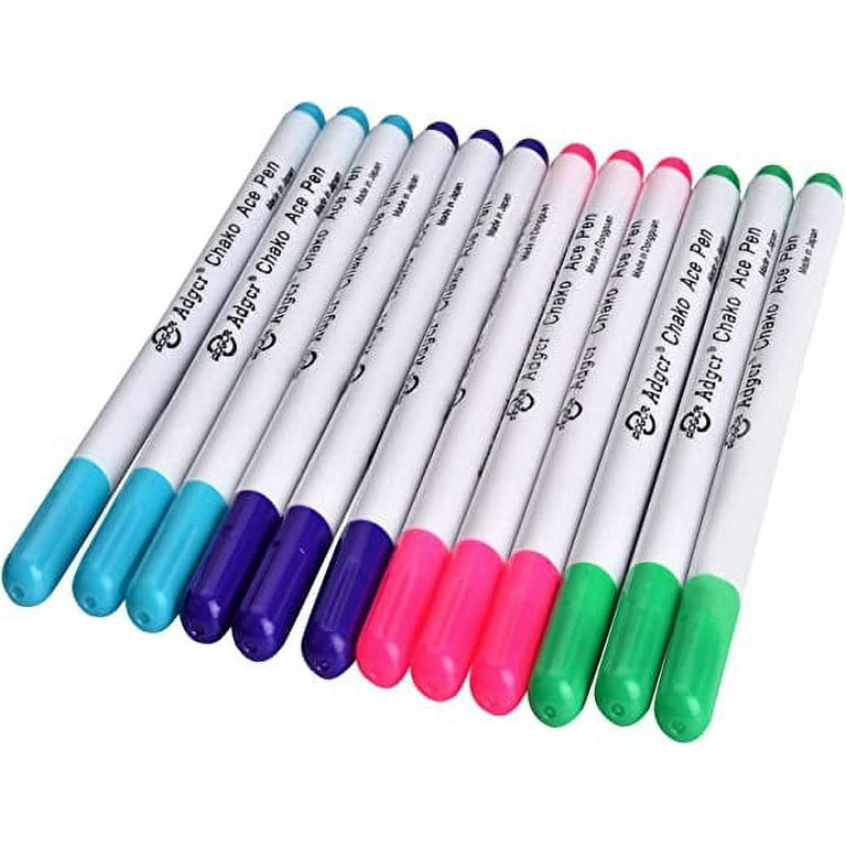Nvzi 12-Pack,4-Color Disappearing Ink Fabric Marker Pen for Sewing Creating  Washable Art and Lettering
