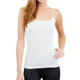 thumbnail image 2 of Juniors Solid Plain Adjustable Spaghetti Strap Layering Cropped Camisole Tank Top (Oatmeal/Taupe, L), 2 of 4