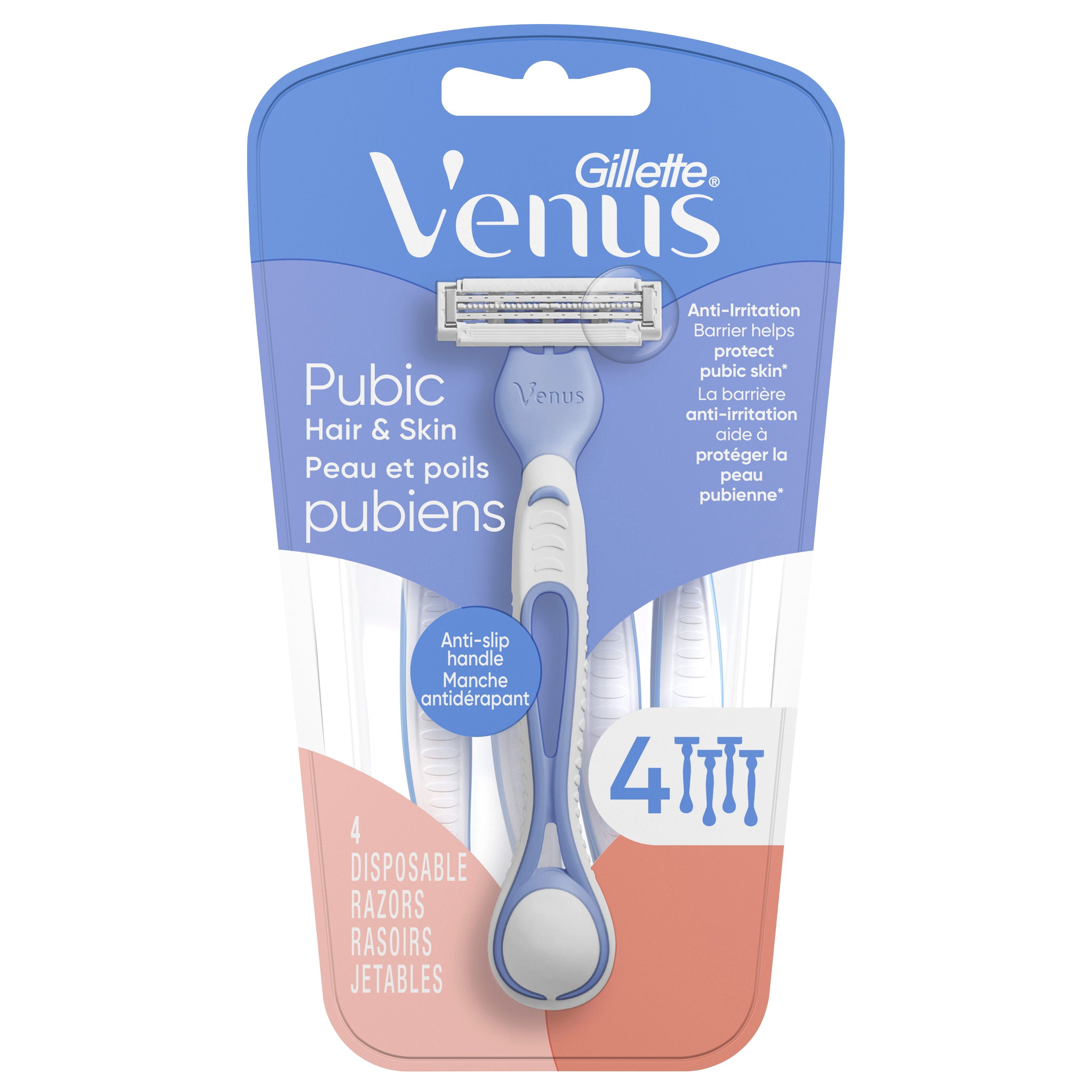Gillette Venus for Pubic Hair & Skin Women's Disposable Razors, 4ct