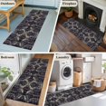 thumbnail image 5 of 2'x6' Rug Runners for Hallways Kitchen, Boho Black Blue Non Slip Entryway Beside Floor Carpet Runner, Modern Abstract Geometric Retro Washable Laundry Room Bedroom Throw Rugs Mat for Family Pet, 5 of 8