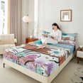 thumbnail image 4 of Castle Fairy Floral Daisy 3pcs Twin Sheet Sets for Teens,Rustic Flower Twin Fitted Sheet,Lodge Cabin Breathable Flat Sheet,Lightweight Room Decor, 4 of 7
