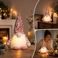 thumbnail image 2 of Lighted Sequin Christmas Gnome, Glowing Beard Faceless Nordic Tomte Figure, Striped Arm Holiday Tabletop Decor, Festive Winter Accent for Mantel, Shelf, Bedroom, Party, 2 of 6