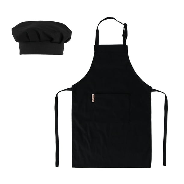 Kids Apron and Chef Hat SetAdjustable Child Apron for Boys and Girls