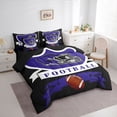thumbnail image 3 of jejeloiu Football Games 7-Piece Twin Bedding Sets,Black Purple Bedding Comforter Set For Rugby Gamer Reversible, 3 of 8